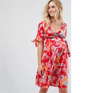ASOS New Look maternity tie waist floral dress